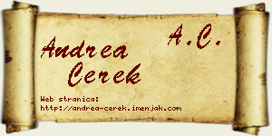 Andrea Čerek vizit kartica